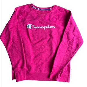 Champion Sweater Womens Small M Fleece Pullover Sport Logo Sweatshirt